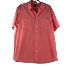 Island Company Mens Salmon Pink Aviator Short Sleeve cotton shirt - X-‎ Large